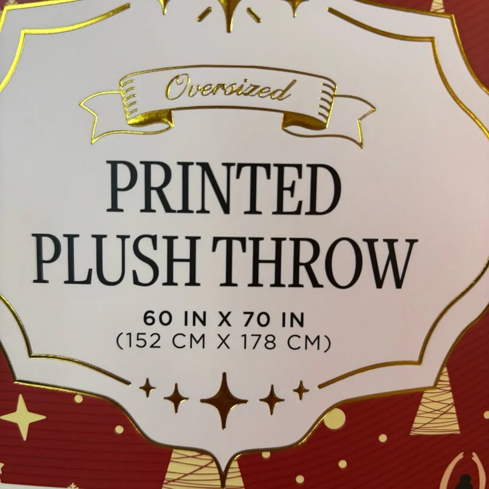 Christmas Holiday Throw blanket. NEW oversized 60 x 70